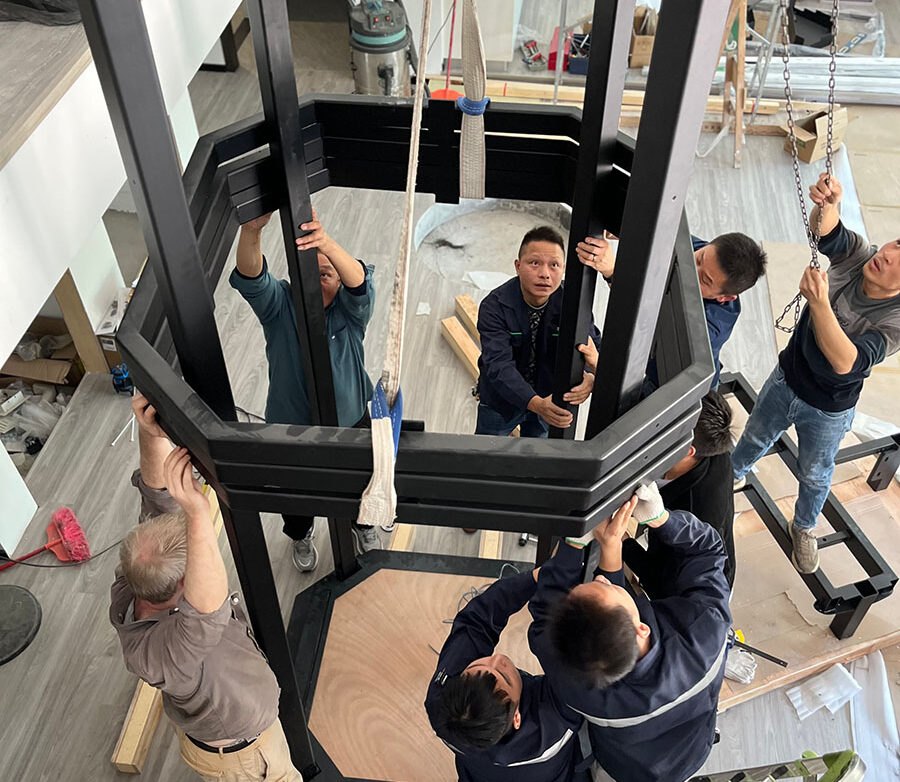 Vuelift elevator Installation Training at Savaria Showroom in Huizhou China 2023